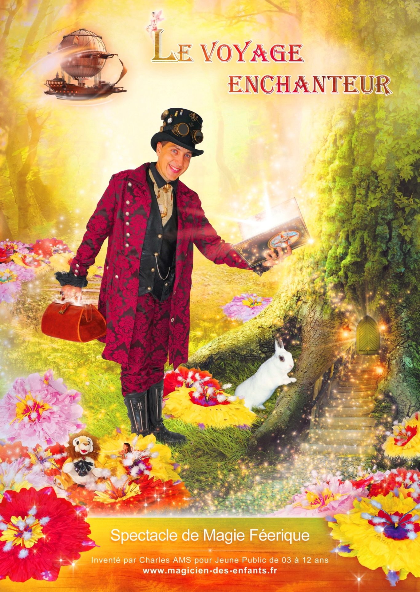 Le Voyage Enchanteur Affiche du Magicien 92 spectacle magie enfant en école, centre de loisirs à Rueil-Malmaison 92500 dans les Hauts-de-Seine